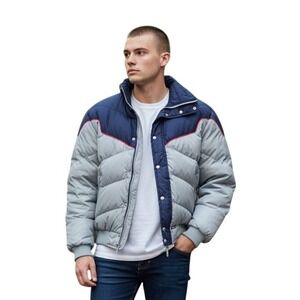 Vintage 80s Pioneer Retro Ski Wear Jones Puffer Jacket Canada Cropped Ski Coat